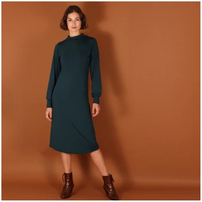 ManduTrap Damen vegan Rollkragenkleid Nooah Petrol