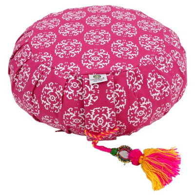 Meditationskissen RAJA-ZAFU Lotus Design® - Bio-Buchweizenschalen