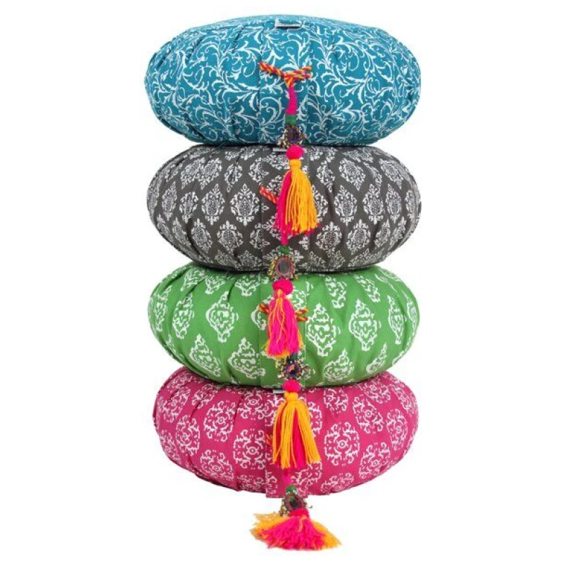 Meditationskissen RAJA-ZAFU Lotus Design® - Bio-Buchweizenschalen