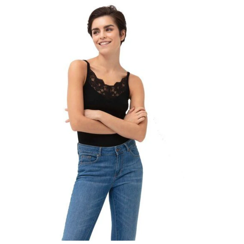 Mey Damen Spaghetti-Top Organic mit Spitze Bio-Baumwolle