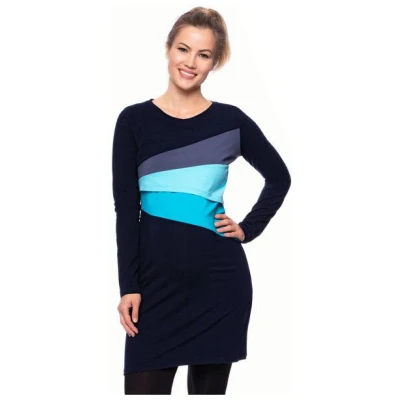 Milchshake KYRA langarm Umstands- und Stillkleid in Colour-Blocking