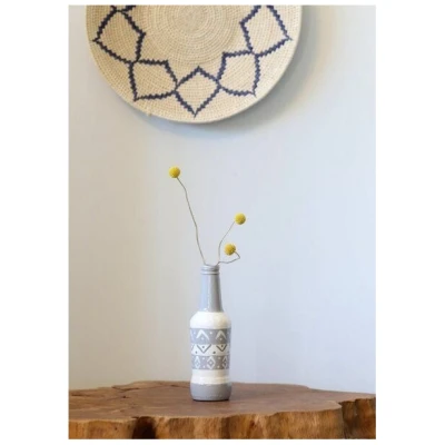 Mio Moyo Flasche aus Glas "African Pattern" - Upcycling Dekorationsobjekt und Vase