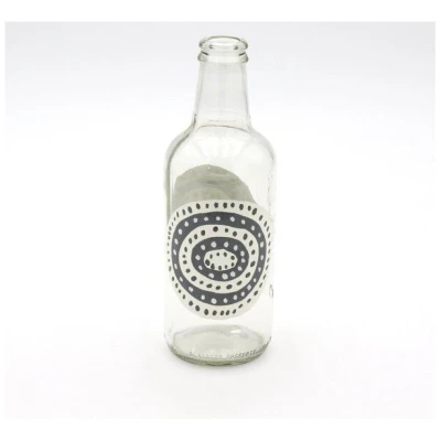 Mio Moyo Flasche aus Glas "White Circle" - Upcycling Dekorationsobjekt und Vase