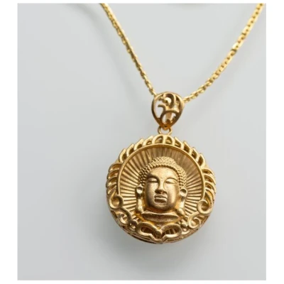 MishMish by WearPositive Unikat: Kette mit Buddha Amulett, Vintage komplett aufgearbeitet