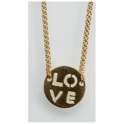 MishMish by WearPositive Unikat: zweireihiges Collier LOVE, Vintage komplett aufgearbeitet