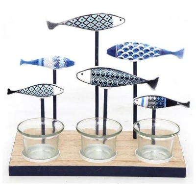 Mitienda Shop Kerzenhalter 6 Fische blau
