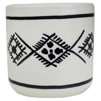 Mitienda Shop Tasse Nabeul aus Keramik weiß handbemalt, Tunesien