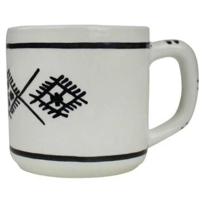 Mitienda Shop Tasse Nabeul aus Keramik weiß handbemalt, Tunesien