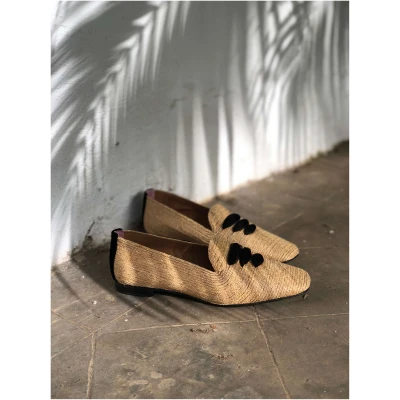 Momoc Damen vegan Loafers Casablanca Raffia
