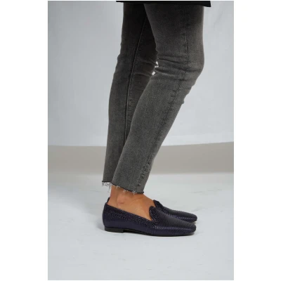 Momoc Damen vegan Loafers Ny Ozeanblau Metallic