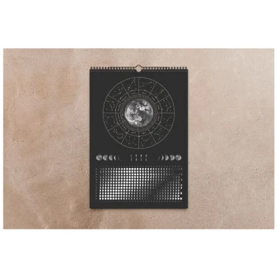 Mondkalender 2025 - Wandkalender A3, A4 - schwarz // ShellyCreates