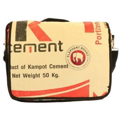 MoreThanHip Einzelne Fahrradtasche/Laptop-Tasche aus recycelten Zementsäcken - Vannak