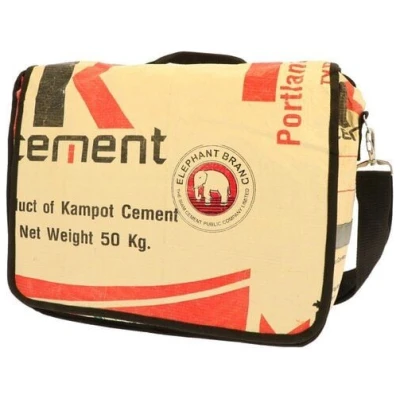 MoreThanHip Einzelne Fahrradtasche/Laptop-Tasche aus recycelten Zementsäcken - Vannak