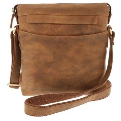 MoreThanHip Umhängetasche aus mattbraunem Vintage-Öko-Leder - Basil