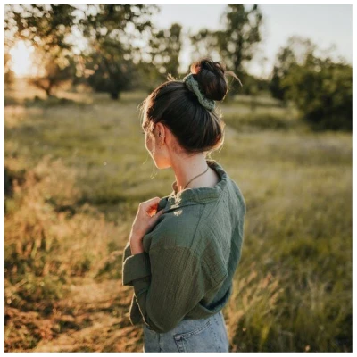 NORDLICHT Musselin Scrunchie Haargummi aus 100% Bio-Baumwolle