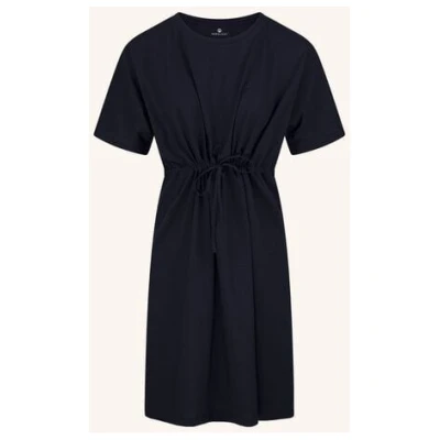 NORDLICHT T-Shirt Kleid ILMA Dunkelblau aus 100% Bio-Baumwolle mit Taillenband