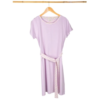 Nachthemd Damen Bio Baumwolle, violett Ermine Gr. M