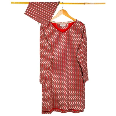 Nachthemd Damen, grün / rot, Gr. XL