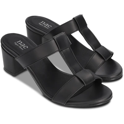 Nae Damen vegan Hochhackige Sandalen Iris Schwarz
