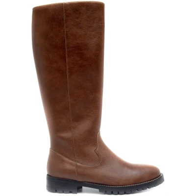 Nae Damen vegan Kniehohe Stiefel Lou Braun