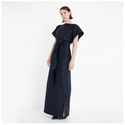 Natascha von Hirschhausen Langes Abendkleid aus schwarzer Bio-Baumwolle