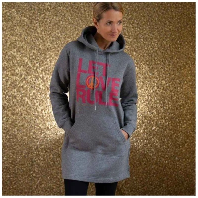 Natural Born Yogi Sweatshirt Hoodie Kleid - Let Love Rule pink