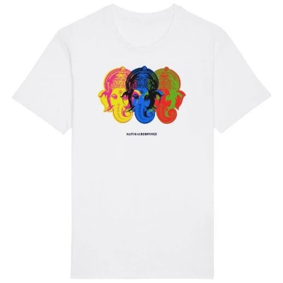 Natural Born Yogi Yoga T-Shirt organic - Ganesha Pop weiß