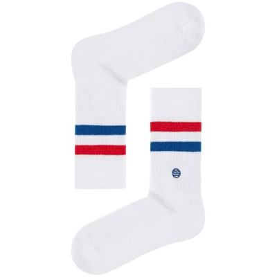 Natural Vibes Crew White Retro-Socken weiß aus Bio-Baumwolle