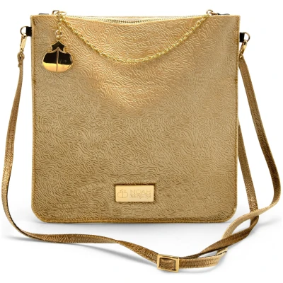 Noah Damen vegan Clutch Padova Samt - Gold