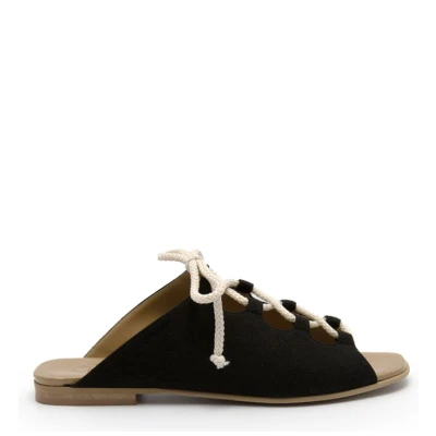 Noah Damen vegan Sandale Virginia Wildleder - Schwarz