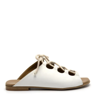 Noah Damen vegan Sandale Virginia Wildleder - Weiß