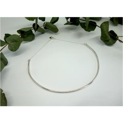 Nouare Jewelry Damen vegan Choker Halskette Silber