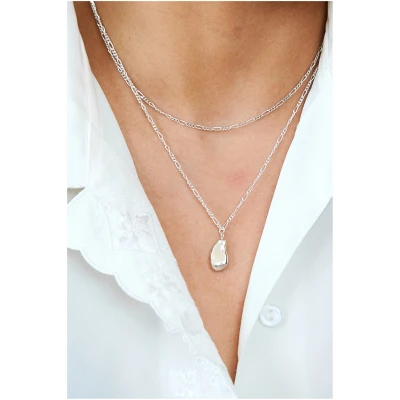 Nouare Jewelry Damen vegan Halskette Java Drop Recyceltes Silber
