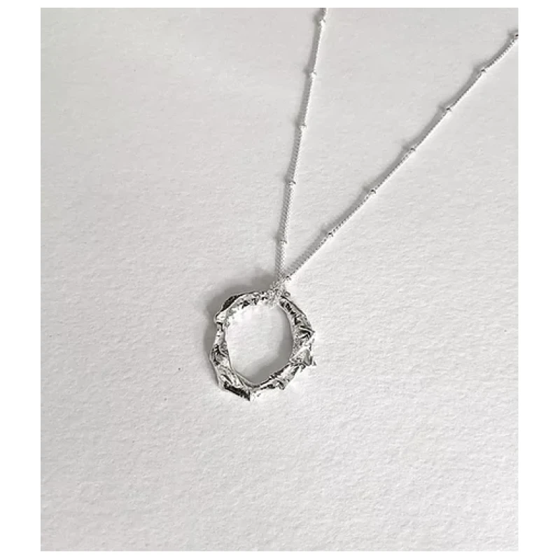 Nouare Jewelry Damen vegan Halskette Kreis Silber