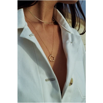 Nouare Jewelry Damen vegan Halskette Kreis Vergoldet