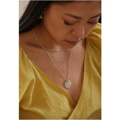 Nouare Jewelry Damen vegan Halskette Mondgesicht Vergoldet
