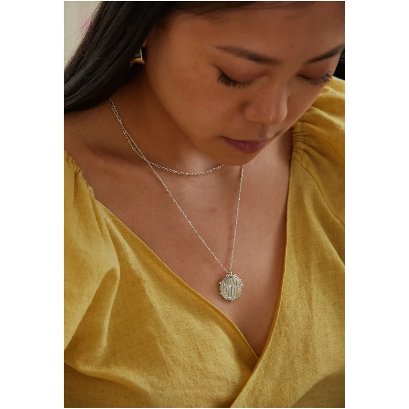 Nouare Jewelry Damen vegan Halskette Mondgesicht Vergoldet