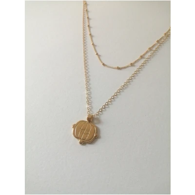 Nouare Jewelry Damen vegan Halskette Neumond Gesicht Vergoldet