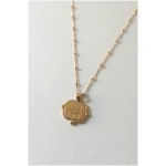 Nouare Jewelry Damen vegan Halskette Neumond Gesicht Vergoldet