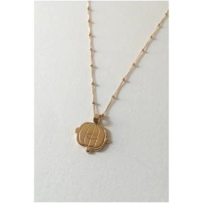 Nouare Jewelry Damen vegan Halskette Neumond Gesicht Vergoldet
