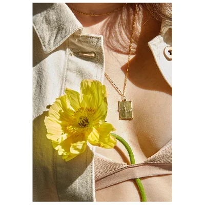 Nouare Jewelry Damen vegan Halskette Padma Vergoldetes Recyceltes Silber