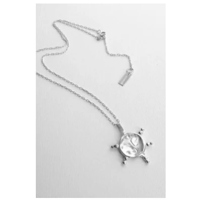 Nouare Jewelry Damen vegan Halskette Sonnengesicht Silber