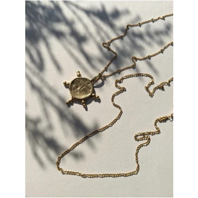 Nouare Jewelry Damen vegan Halskette Sonnengesicht Vergoldet