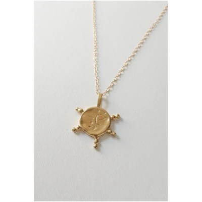 Nouare Jewelry Damen vegan Halskette Sonnengesicht Vergoldet