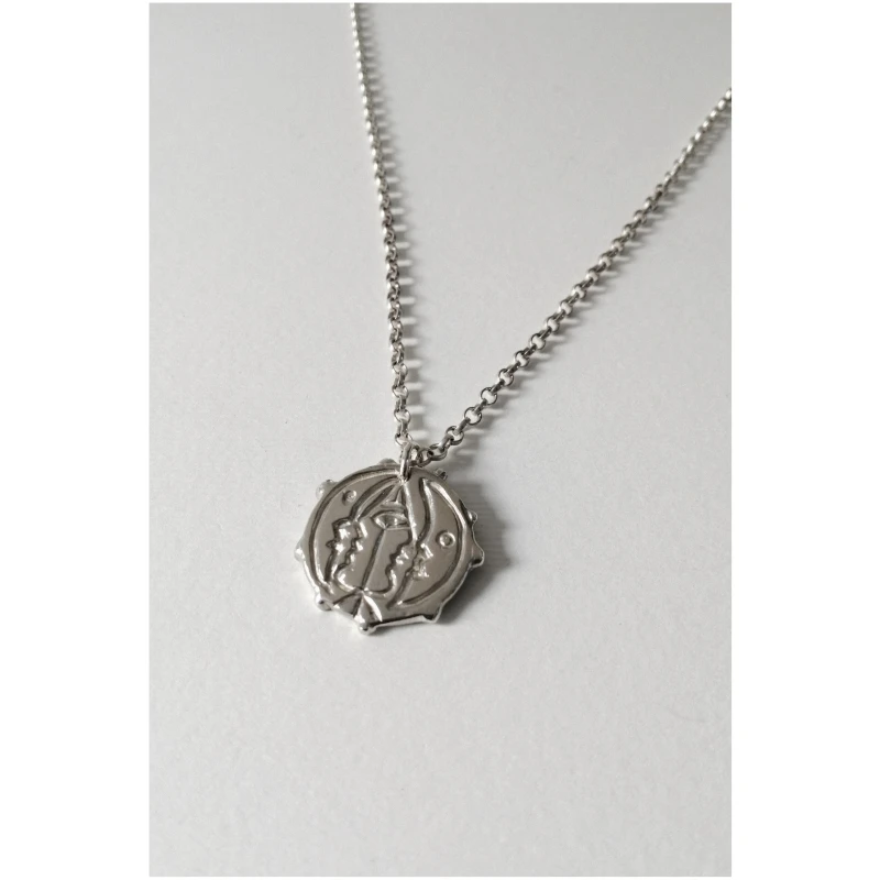 Nouare Jewelry Damen vegan Mondgesicht Halskette Vergoldet
