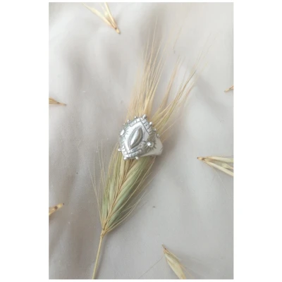 Nouare Jewelry Damen vegan Ring Ernte Recyceltes Silber