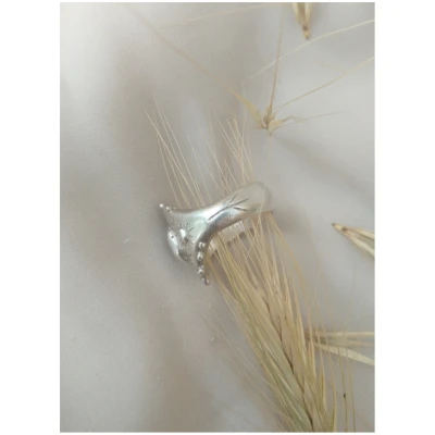 Nouare Jewelry Damen vegan Ring Ernte Recyceltes Silber