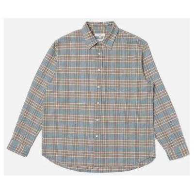 Nudie Jeans Hemd Filip Basket Prairie - Light Blue