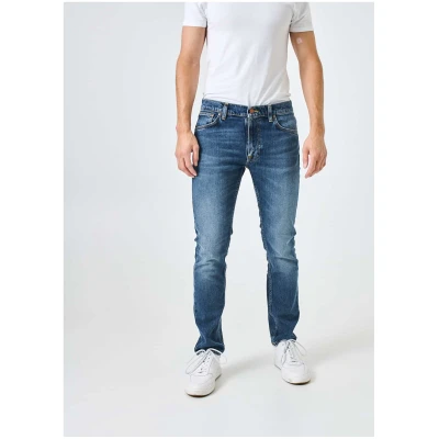 Nudie Jeans Herren vegan Jeans Lean Dean Unruhiges Meer Blau