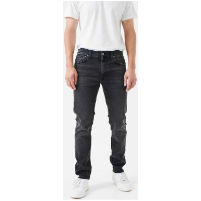Nudie Jeans Herren vegan Jeans Slim Tapered Fit Lean Dean Black Eyes Grey